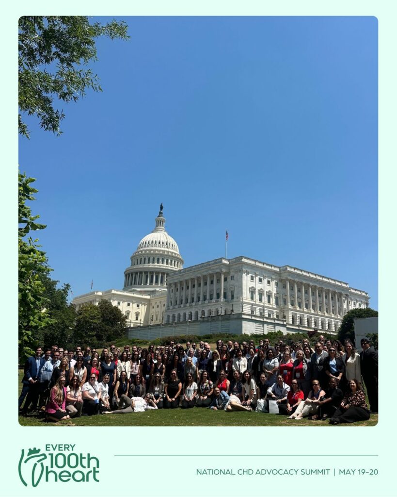 Group photo in front of the US Capitol for the Every 100th Heart National CHD Advocacy Summit, May 19 to 20